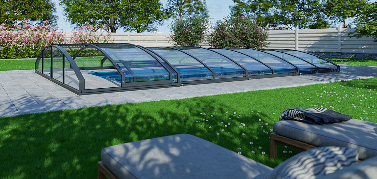 Niedrige Poolüberdachungen entdecken